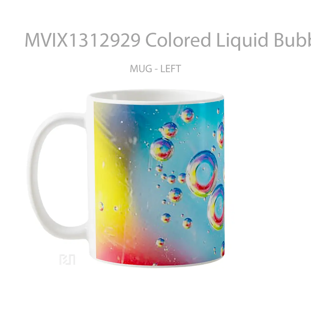 Mug Colored Liquid Bubbles Gelas Keramik Unik - All-side / Desain