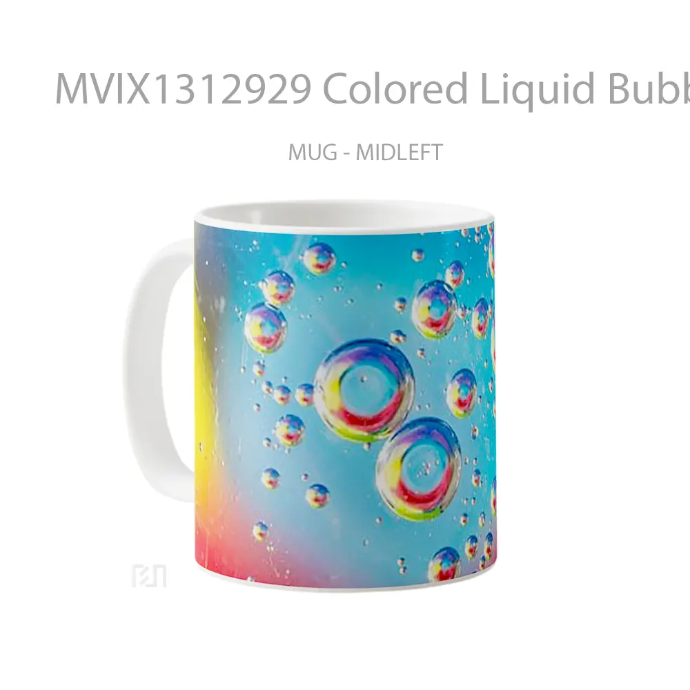 Mug Colored Liquid Bubbles Gelas Keramik Unik - All-side / Desain