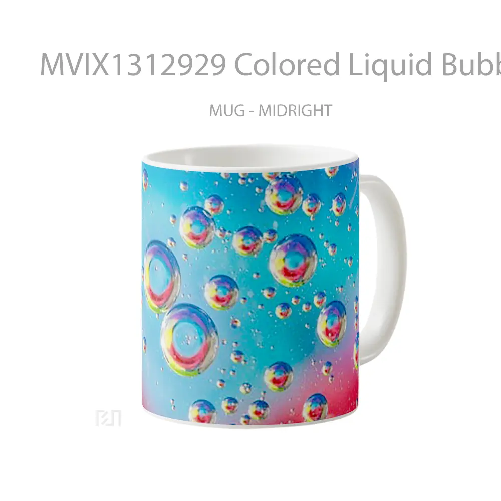 Mug Colored Liquid Bubbles Gelas Keramik Unik - All-side / Desain