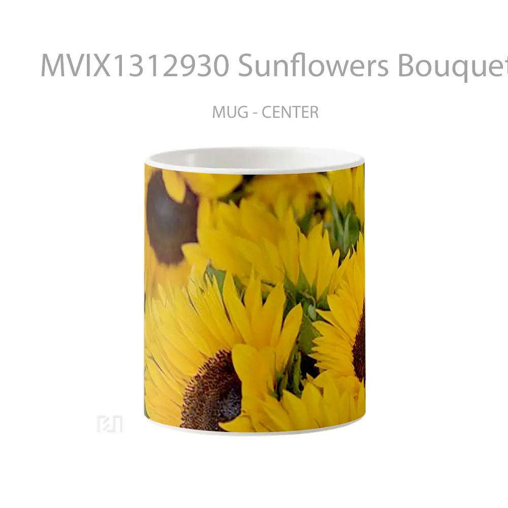 Mug Sunflowers Bouquet Gelas Keramik Unik