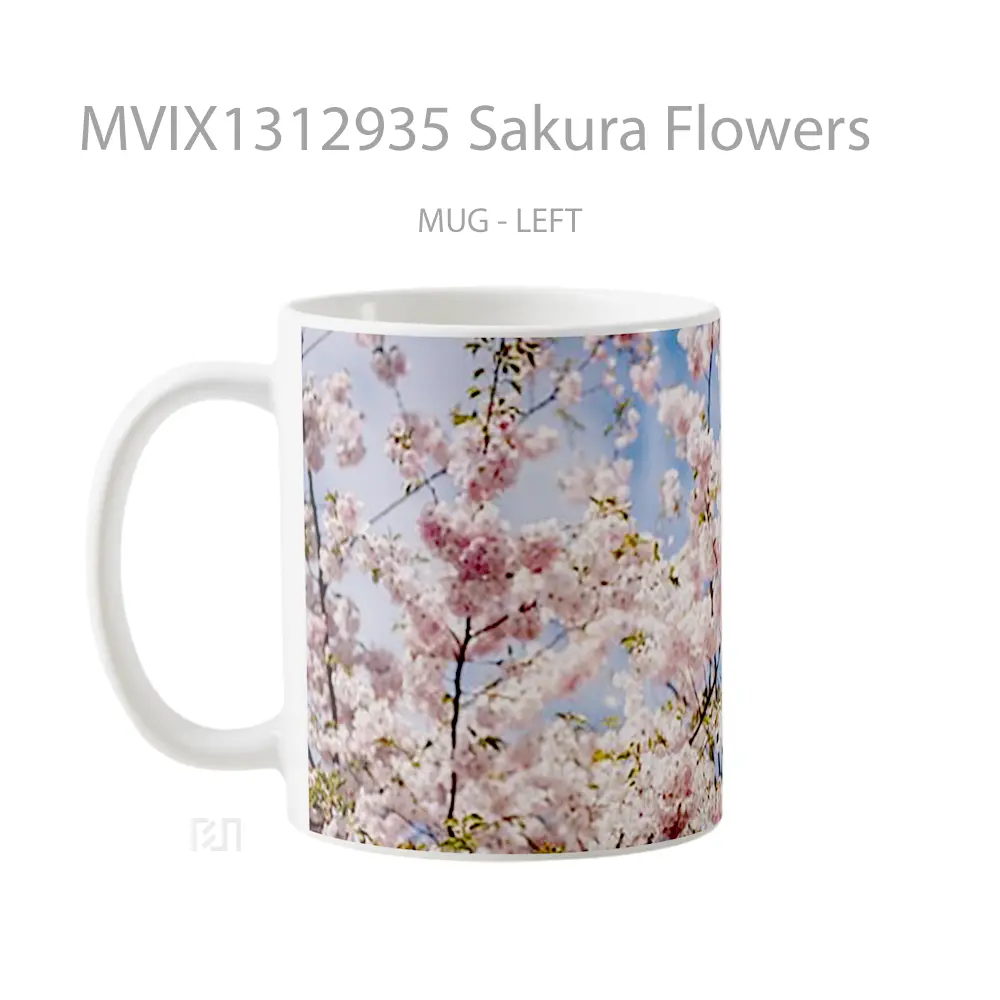 Mug Sakura Flowers Gelas Pemandangan Alam - All-side / Desain