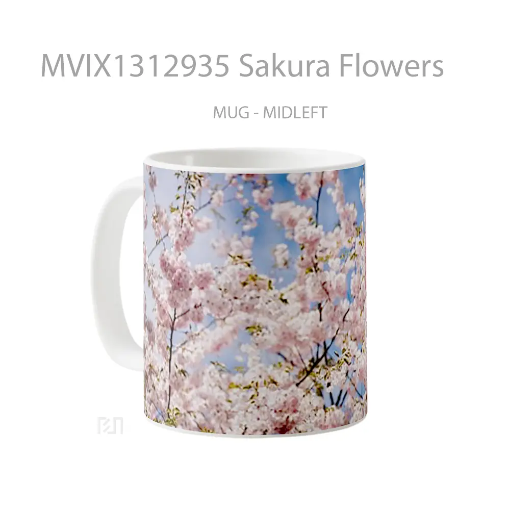 Mug Sakura Flowers Gelas Pemandangan Alam - All-side / Desain
