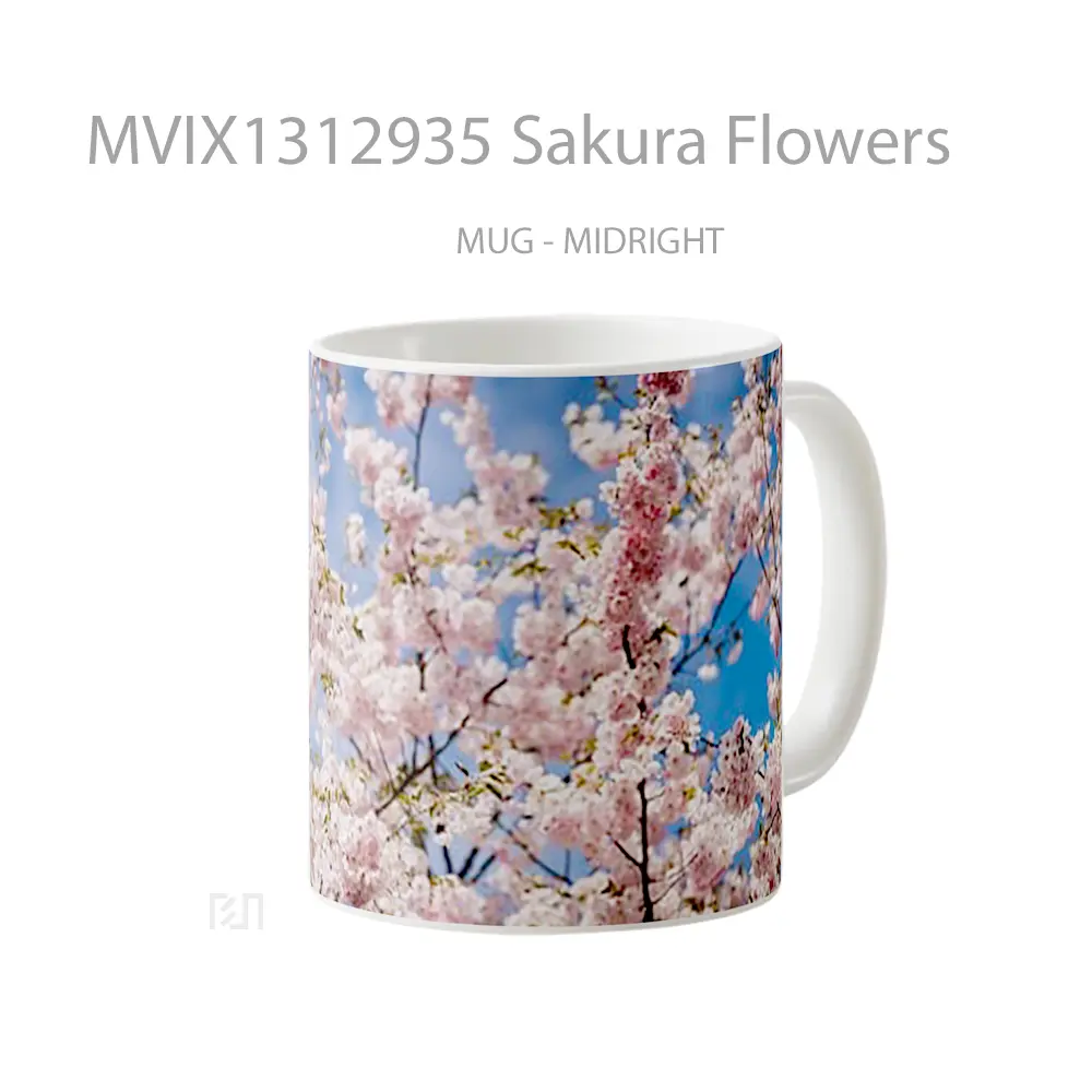Mug Sakura Flowers Gelas Pemandangan Alam - All-side / Desain