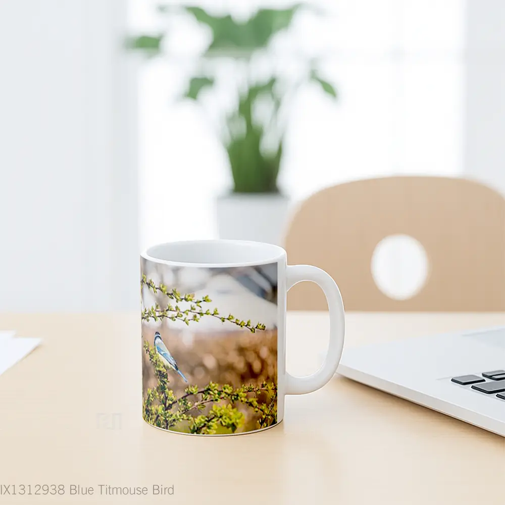 Mug Blue Titmouse Bird Gelas Hewan Lucu - All-side / Desain
