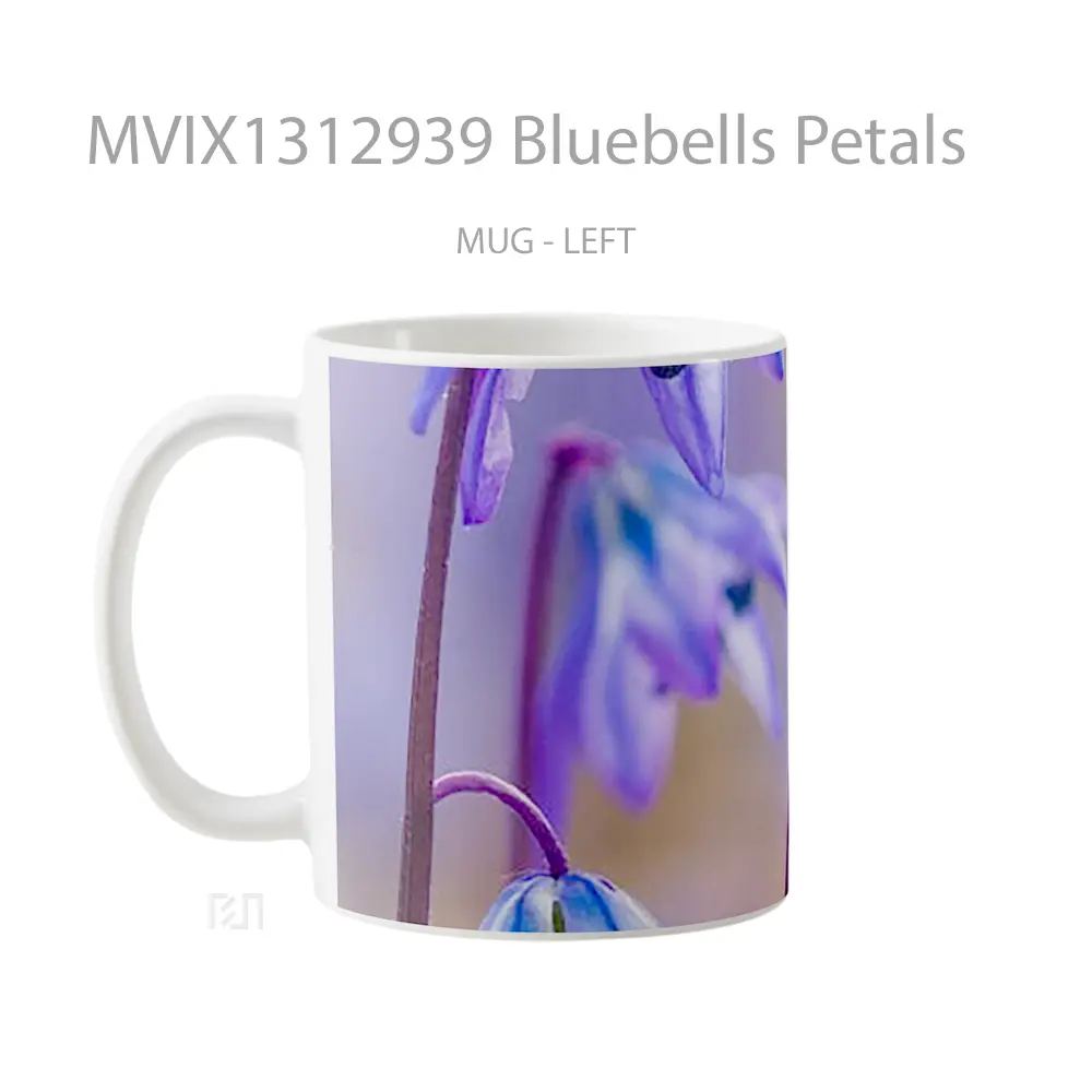 Mug Bluebells Petals Gelas Keramik Unik - All-side / Desain