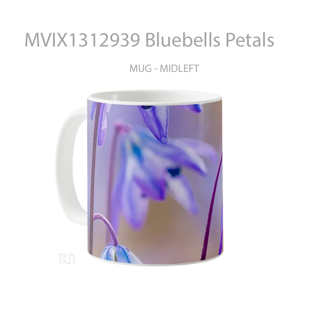 Mug Bluebells Petals Gelas Keramik Unik - All-side / Desain