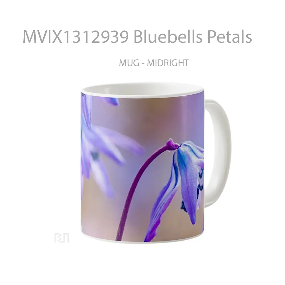 Mug Bluebells Petals Gelas Keramik Unik - All-side / Desain