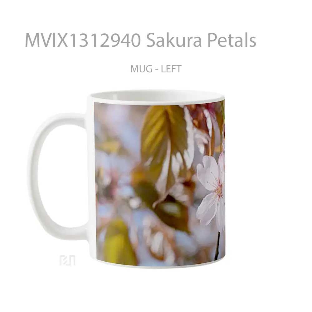 Mug Sakura Petals Gelas Keramik Unik - All-side / Desain