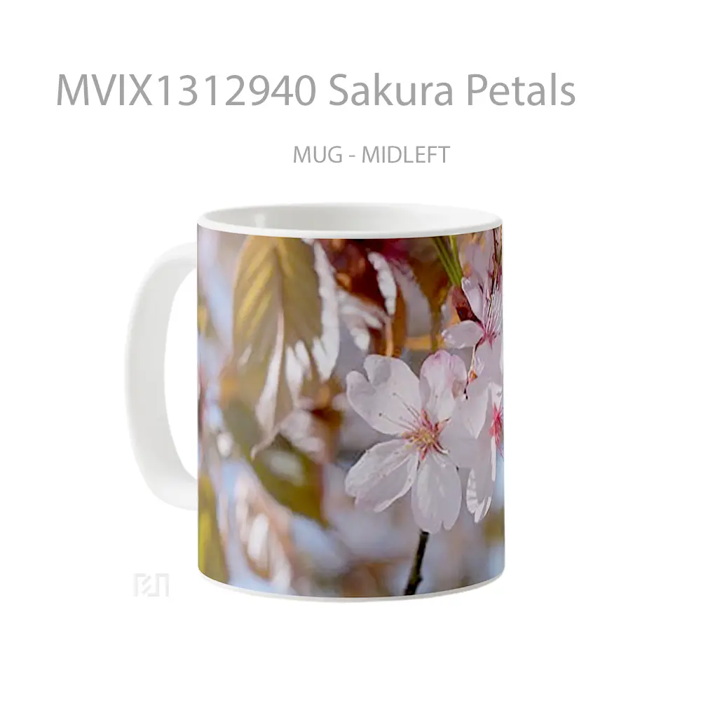 Mug Sakura Petals Gelas Keramik Unik - All-side / Desain