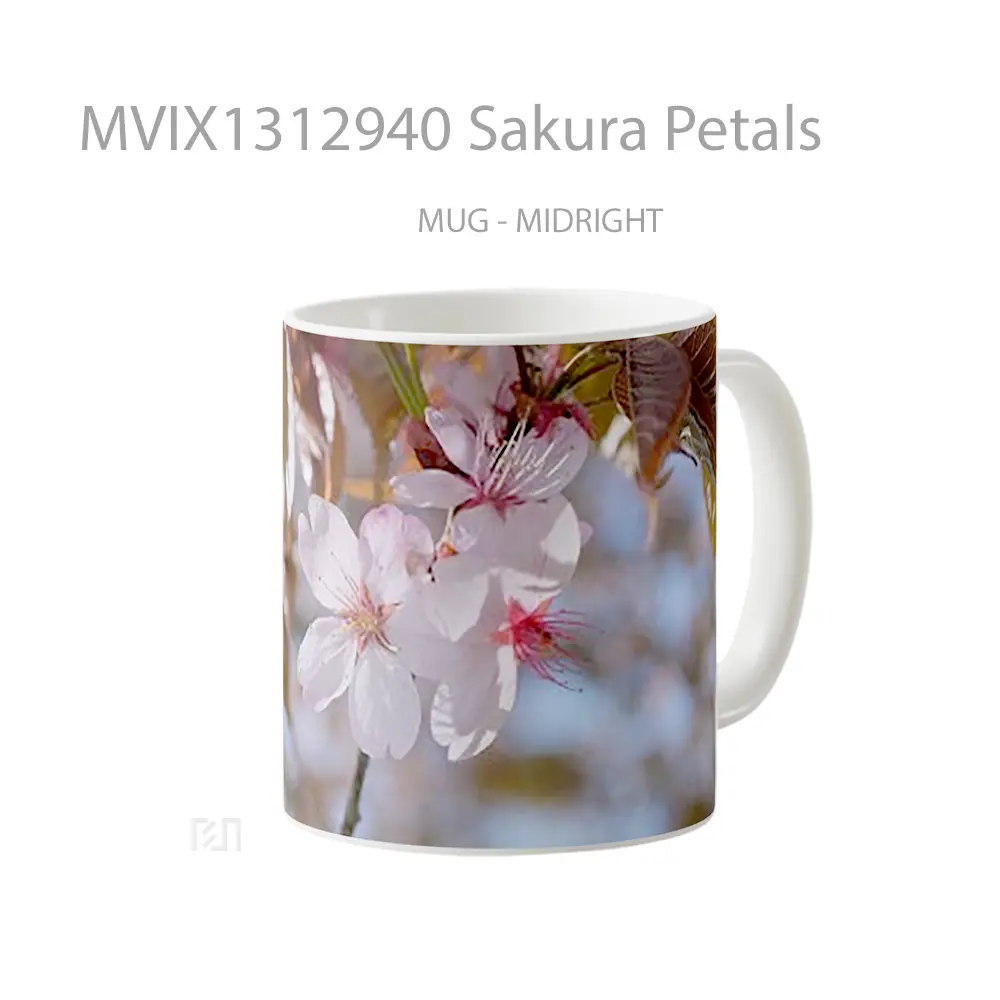 Mug Sakura Petals Gelas Keramik Unik - All-side / Desain