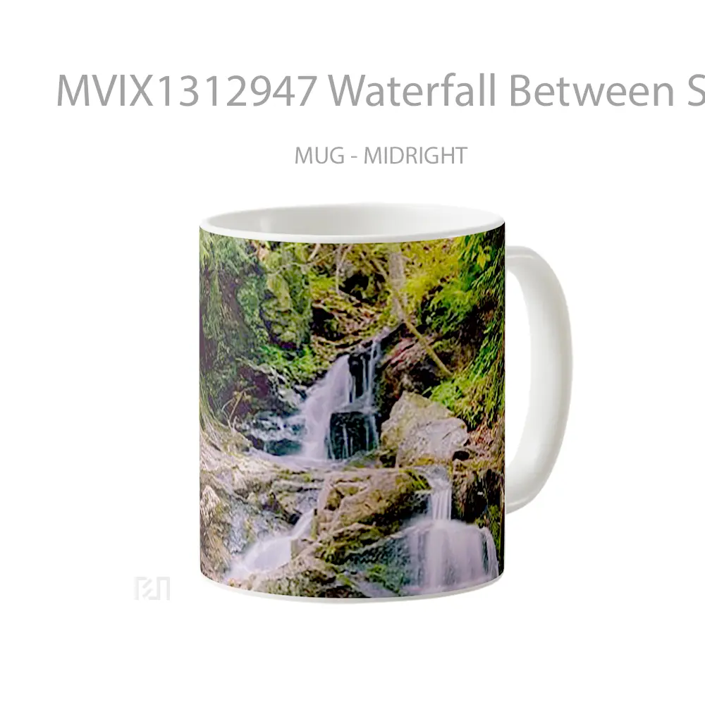Mug Waterfall Between Stones Gelas Pemandangan Alam - All-side / Desain