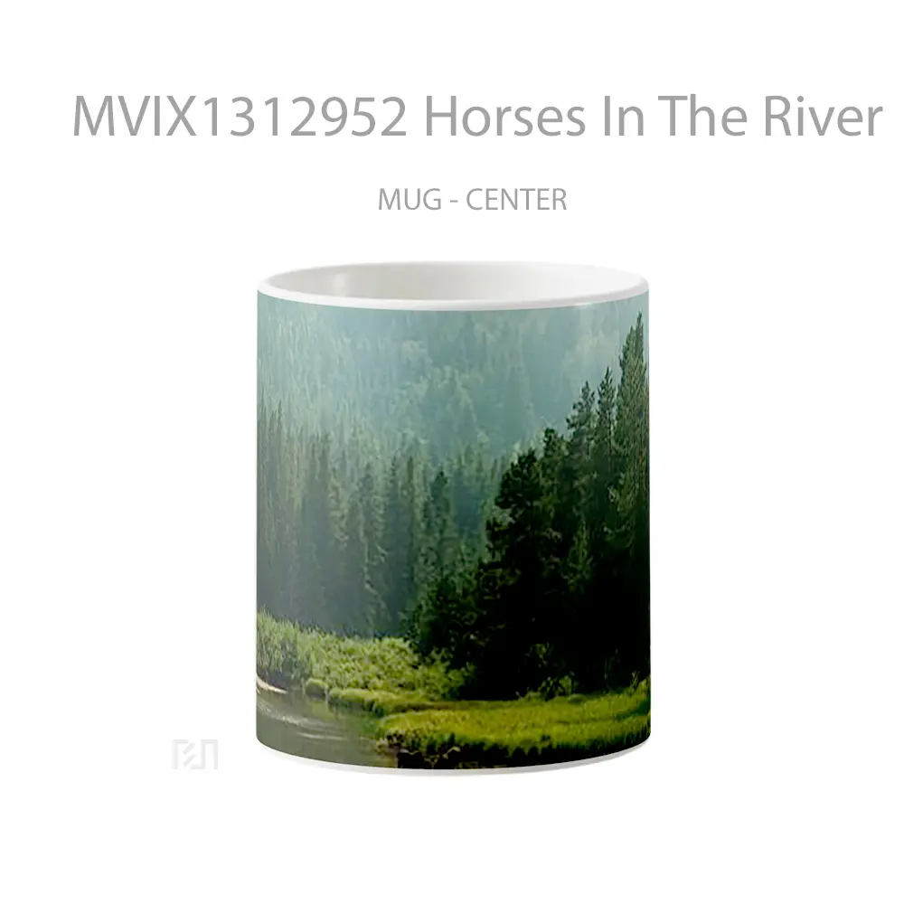 Mug Horses In The River Gelas Hewan Lucu