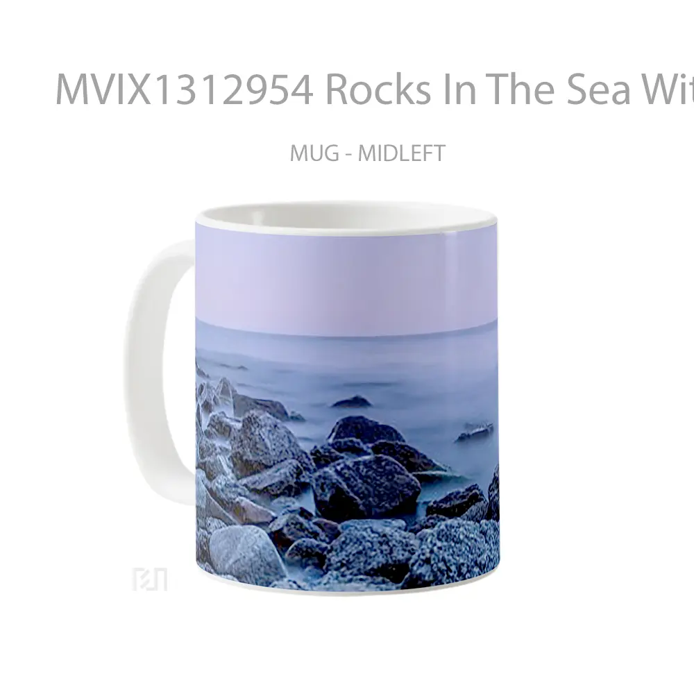 Mug Rocks In The Sea With Fog Gelas Pemandangan Alam - All-side / Desain