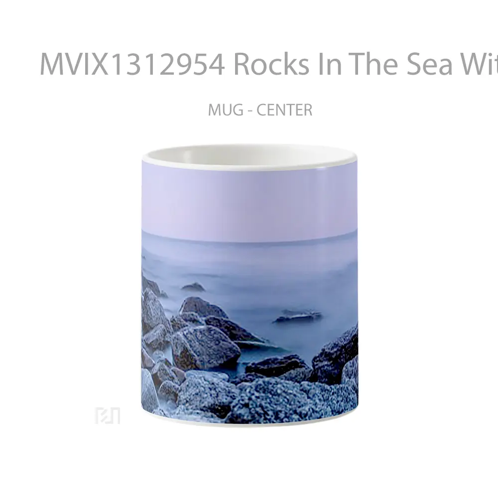 Mug Rocks In The Sea With Fog Gelas Pemandangan Alam
