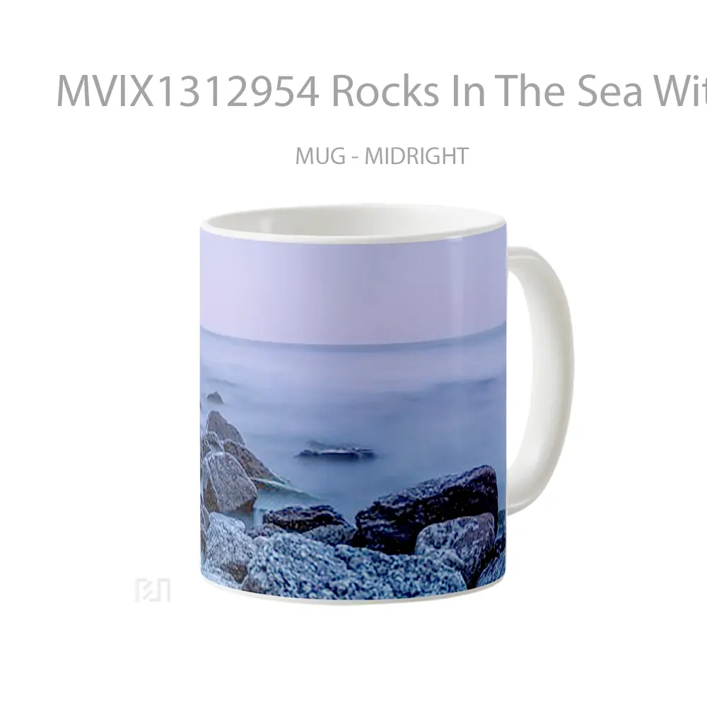 Mug Rocks In The Sea With Fog Gelas Pemandangan Alam - All-side / Desain