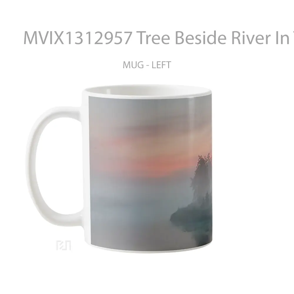 Mug Tree Beside River In The Fog Gelas Pemandangan Alam - All-side / Desain