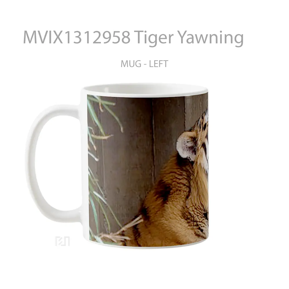 Mug Tiger Yawning Gelas Hewan Lucu - All-side / Desain