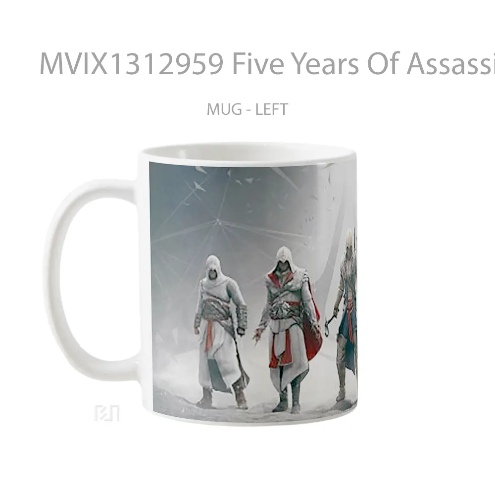 Mug Five Years Of Assassin S Creed Gelas Keramik Unik - All-side / Desain