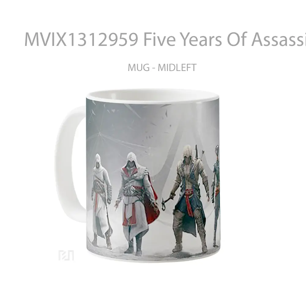 Mug Five Years Of Assassin S Creed Gelas Keramik Unik - All-side / Desain