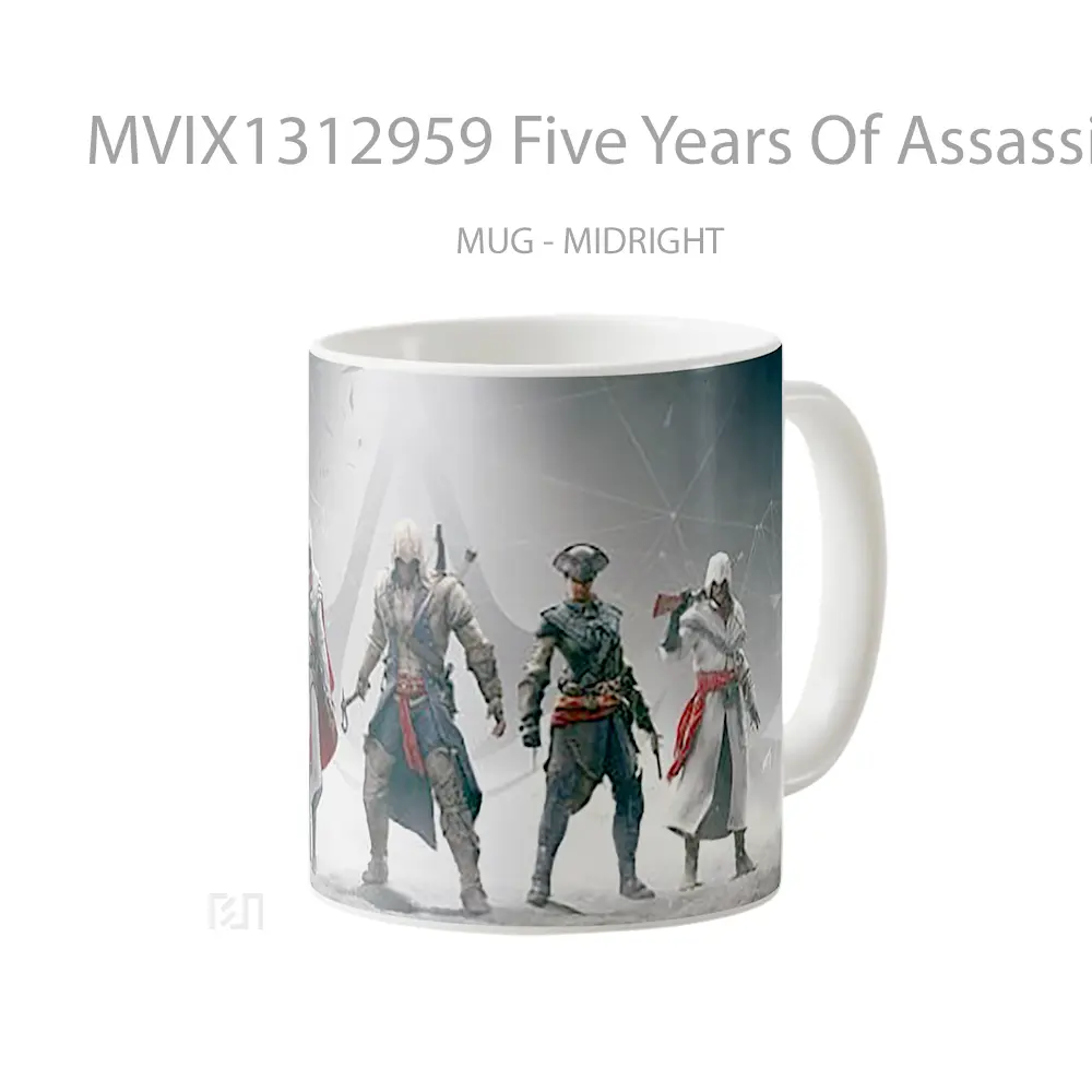 Mug Five Years Of Assassin S Creed Gelas Keramik Unik - All-side / Desain