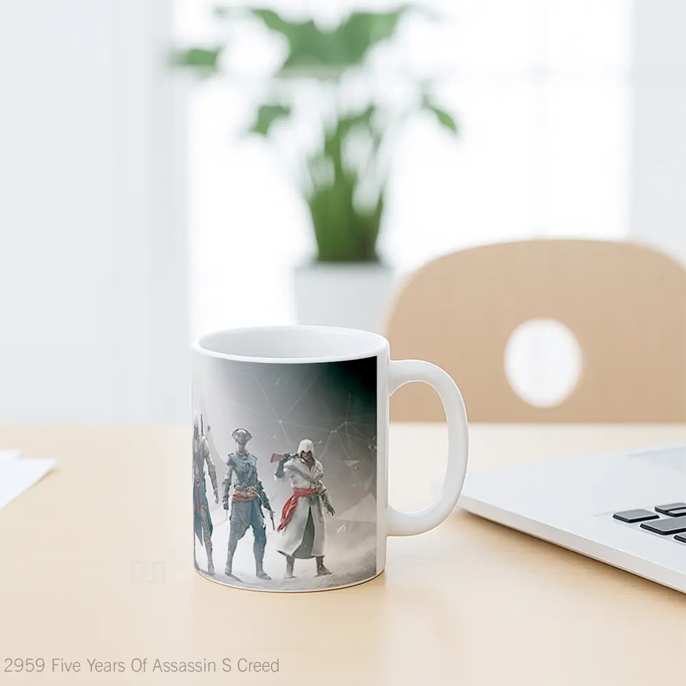 Mug Five Years Of Assassin S Creed Gelas Keramik Unik - All-side / Desain