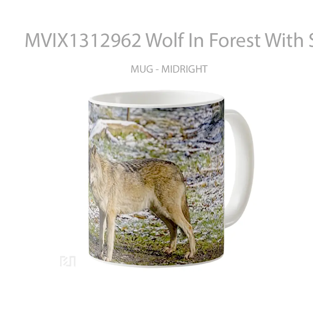 Mug Wolf In Forest With Snow Gelas Hewan Lucu - All-side / Desain