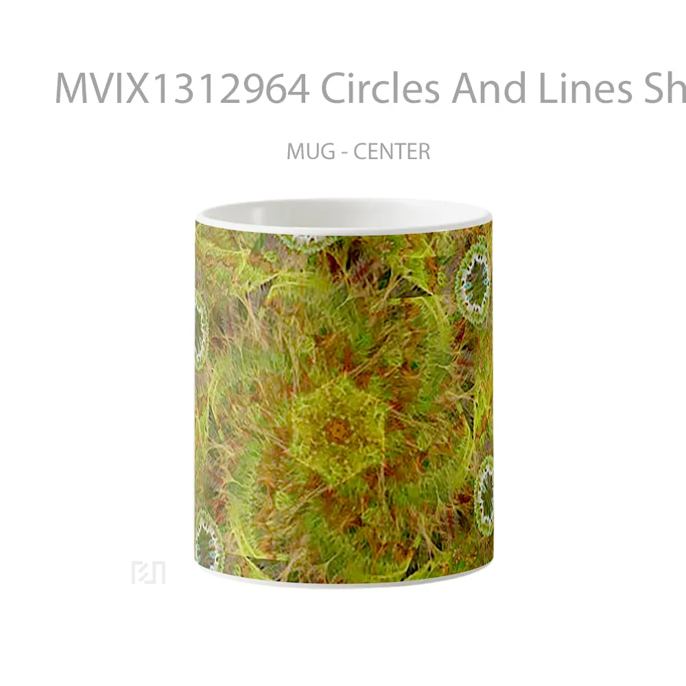 Mug Circles And Lines Shapes Gelas Keramik Unik