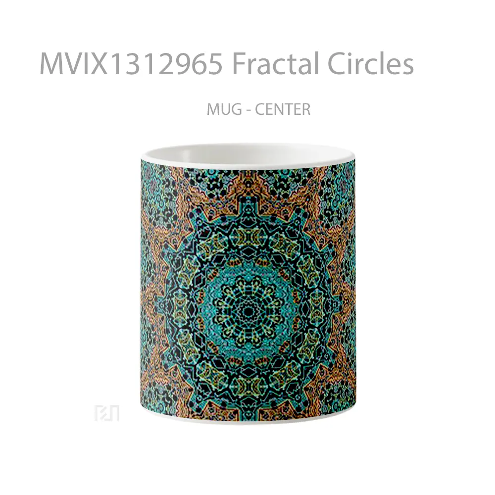 Mug Fractal Circles Gelas Keramik Unik
