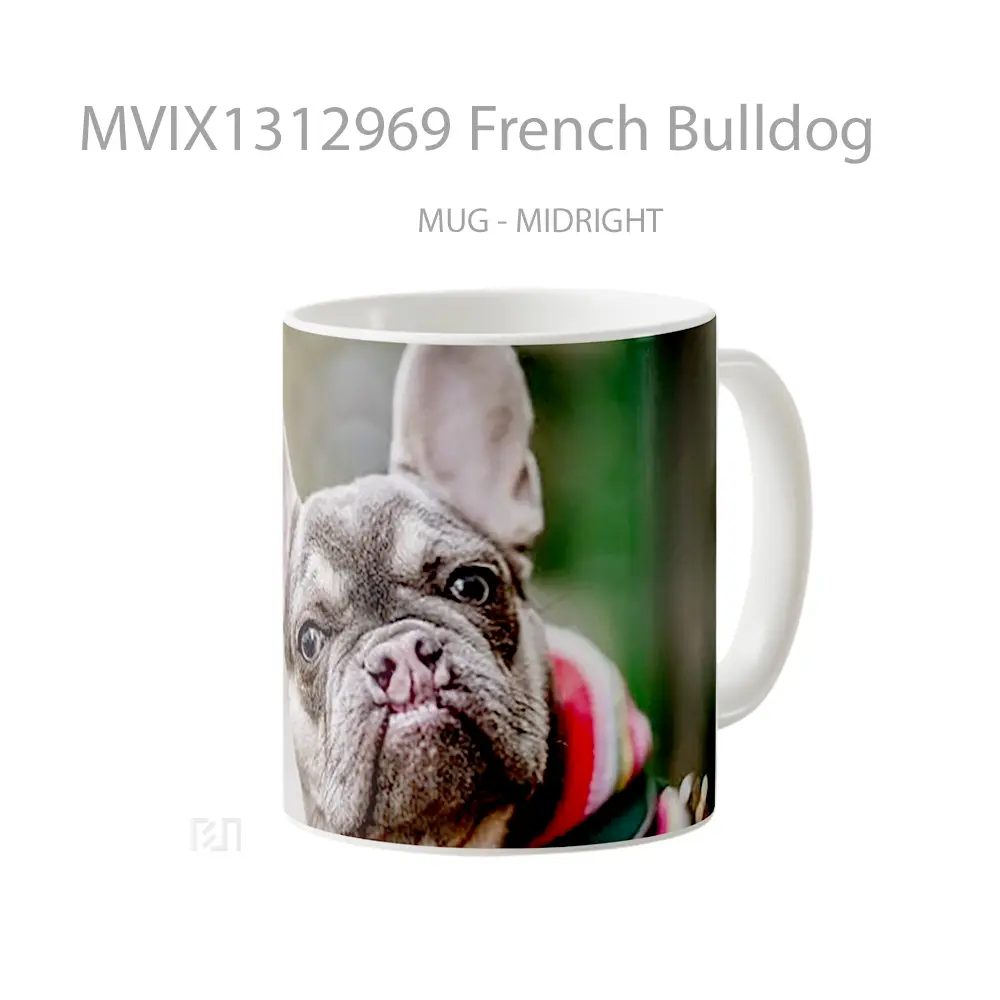Mug French Bulldog Gelas Keramik Unik - All-side / Desain