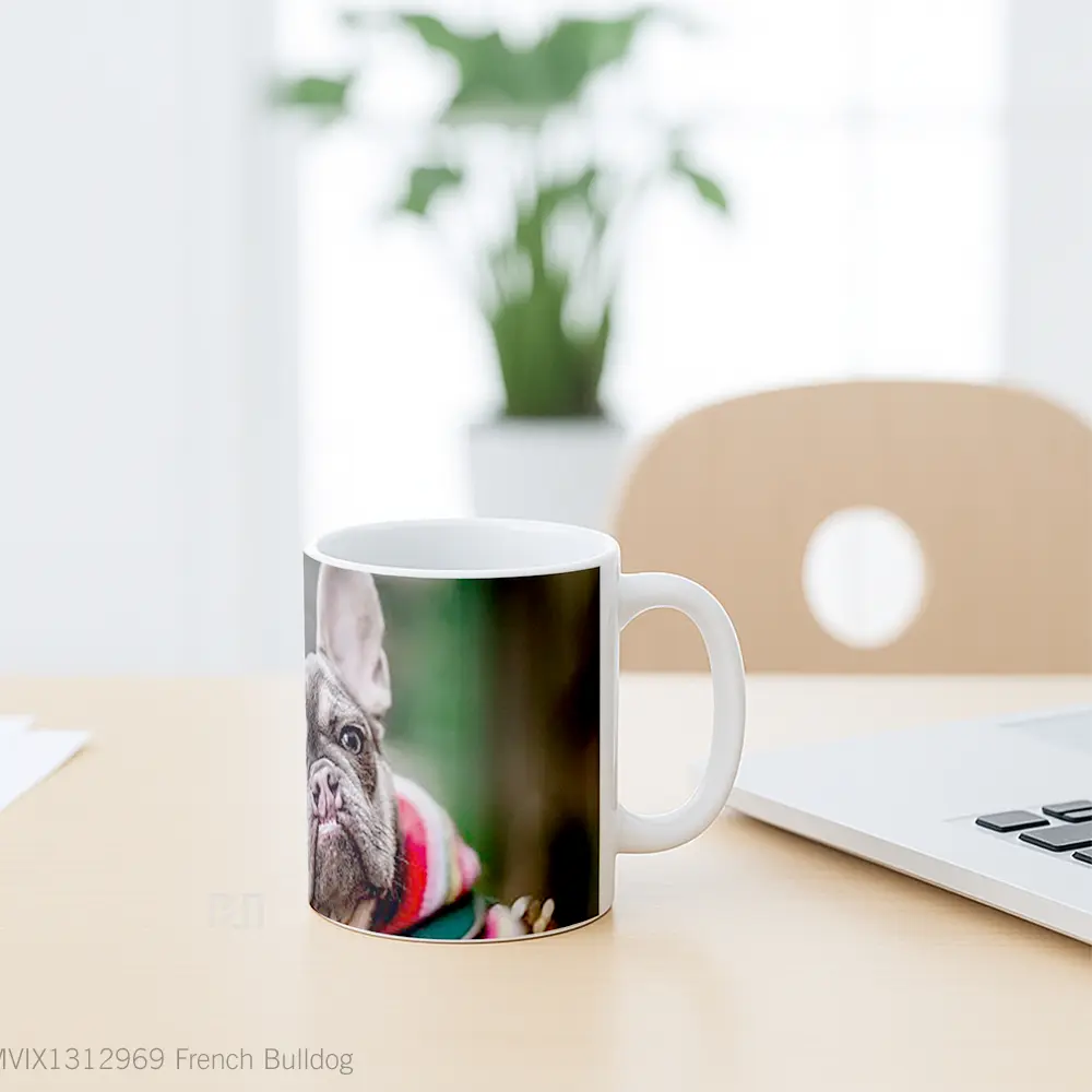 Mug French Bulldog Gelas Keramik Unik - All-side / Desain
