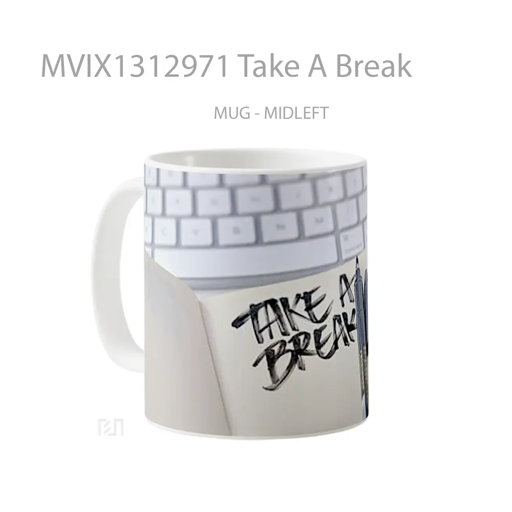 Mug Take A Break Gelas Keramik Unik - All-side / Desain