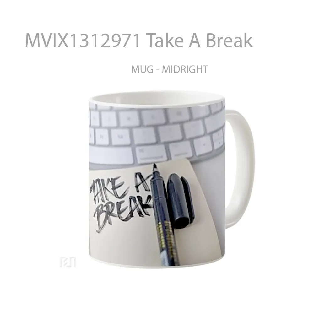 Mug Take A Break Gelas Keramik Unik - All-side / Desain