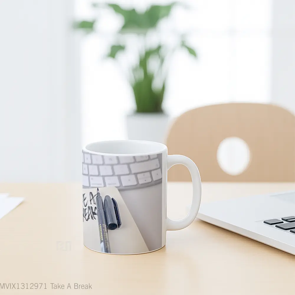 Mug Take A Break Gelas Keramik Unik - All-side / Desain