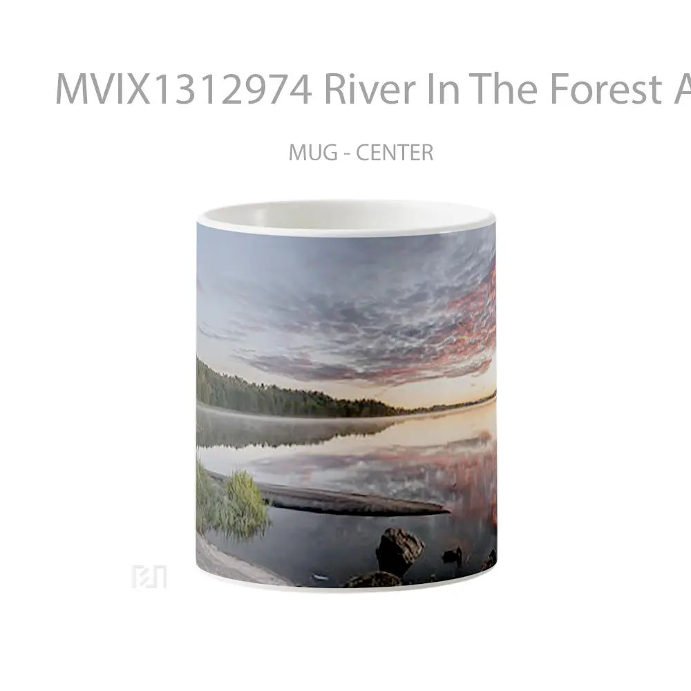 Mug River In The Forest At Sunset Gelas Pemandangan Alam