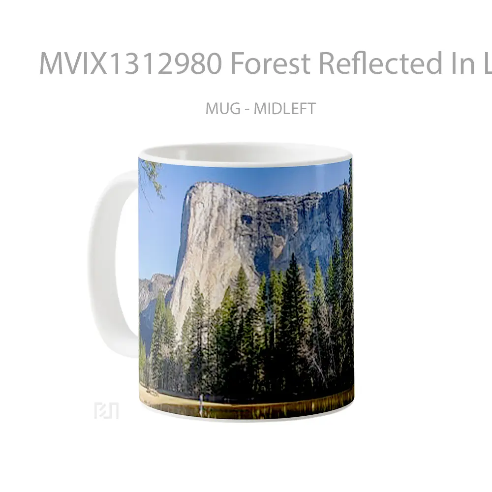 Mug Forest Reflected In Lake Gelas Pemandangan Alam - All-side / Desain