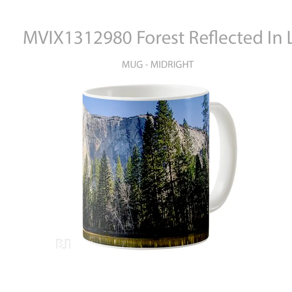 Mug Forest Reflected In Lake Gelas Pemandangan Alam - All-side / Desain