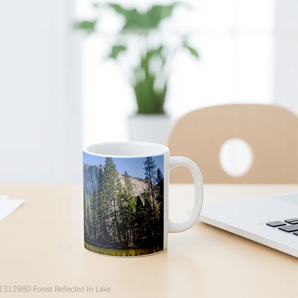 Mug Forest Reflected In Lake Gelas Pemandangan Alam - All-side / Desain