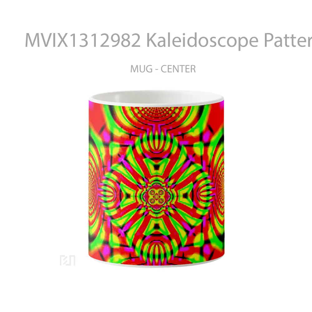 Mug Kaleidoscope Pattern Gelas Seni Modern