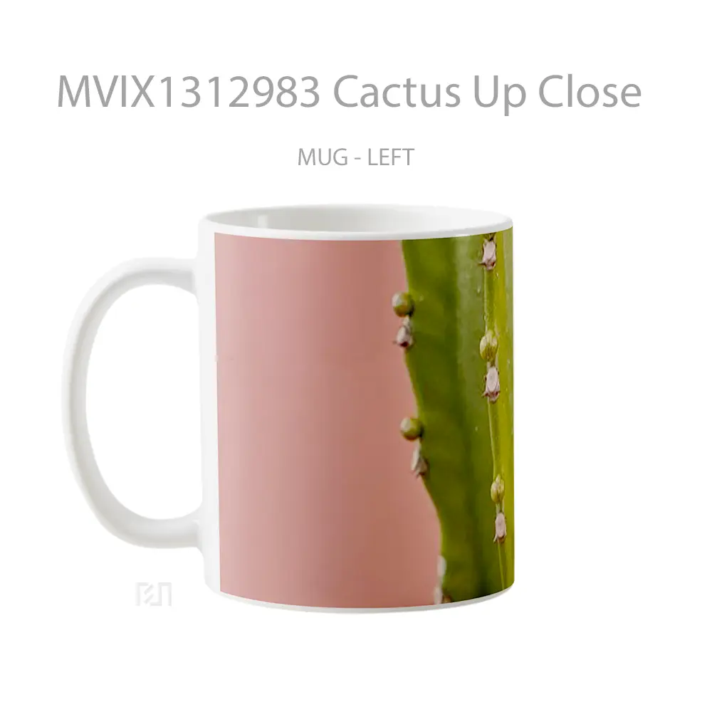 Mug Cactus Up Close Gelas Keramik Unik - All-side / Desain