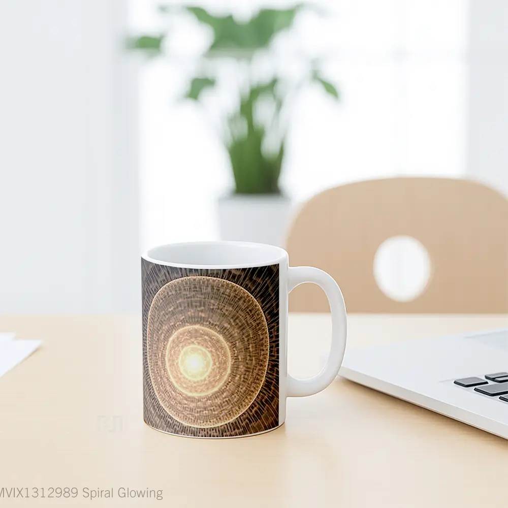 Mug Spiral Glowing Gelas Keramik Unik - All-side / Desain