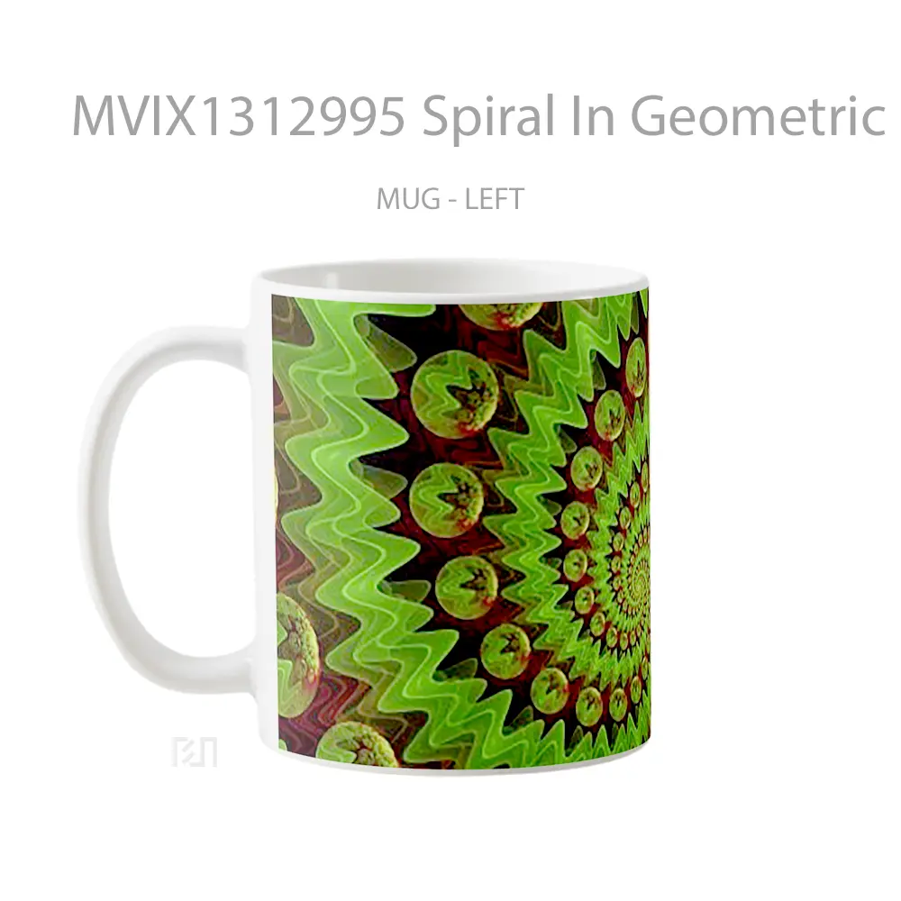 Mug Spiral In Geometric Shapes Gelas Seni Modern - All-side / Desain