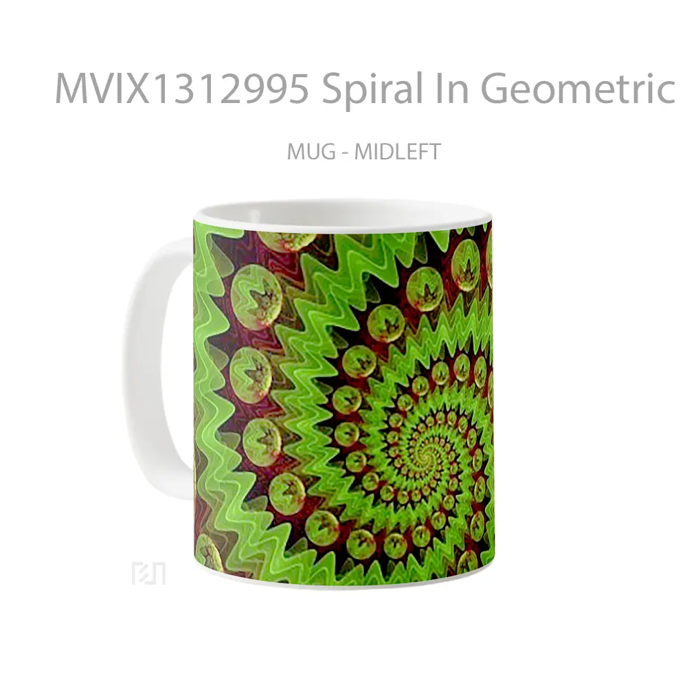 Mug Spiral In Geometric Shapes Gelas Seni Modern - All-side / Desain