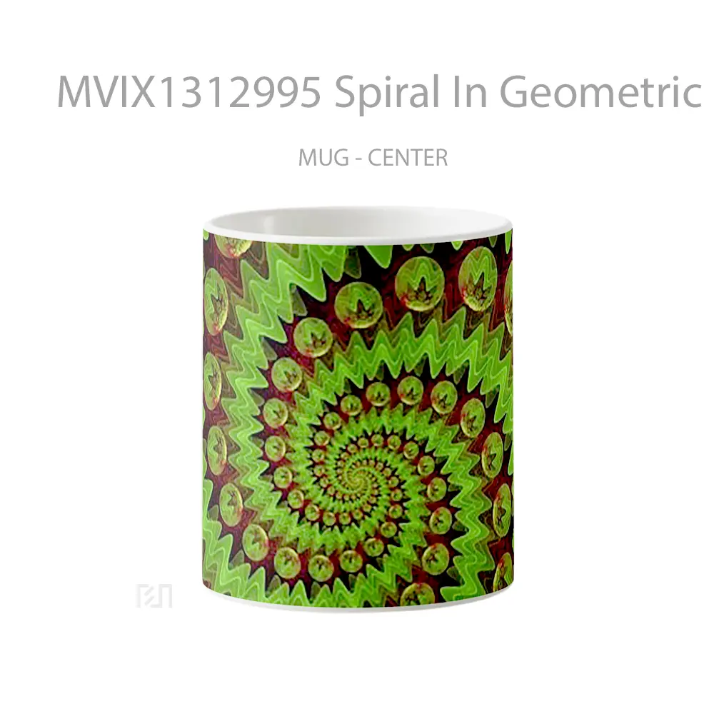 Mug Spiral In Geometric Shapes Gelas Seni Modern