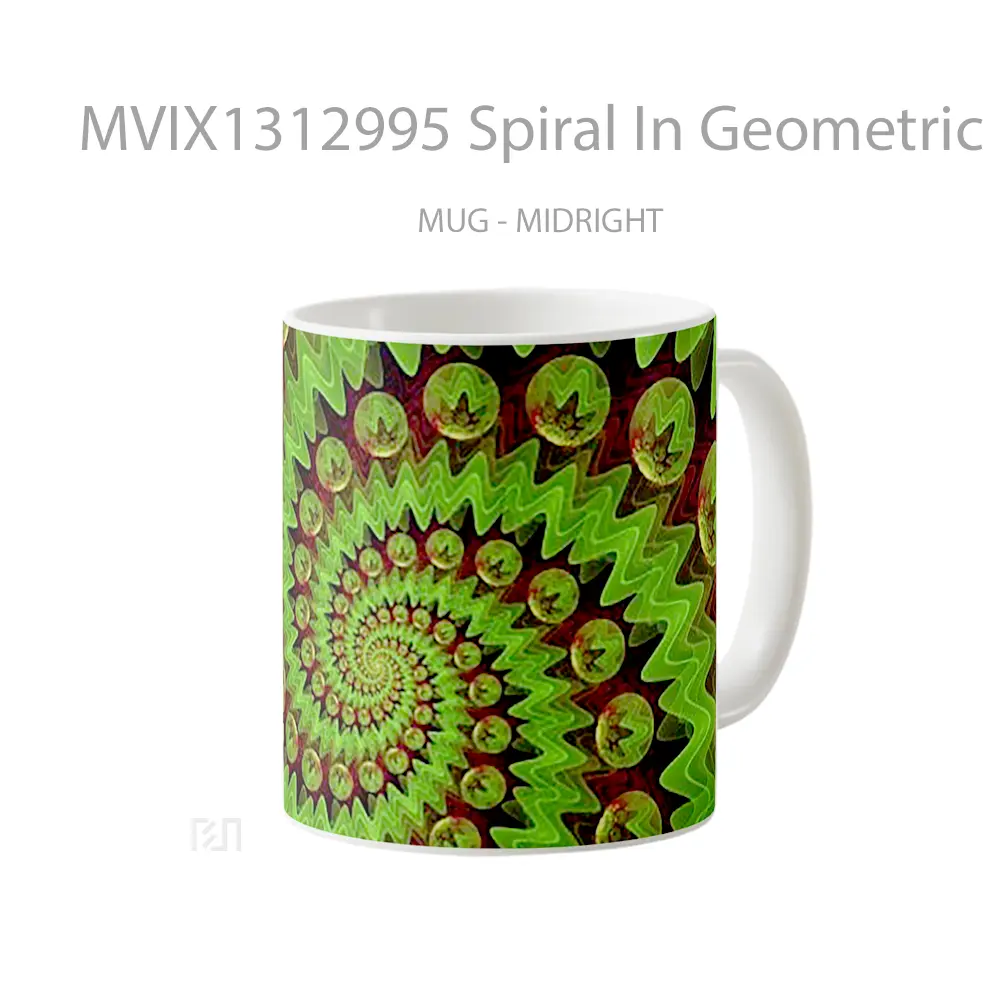 Mug Spiral In Geometric Shapes Gelas Seni Modern - All-side / Desain