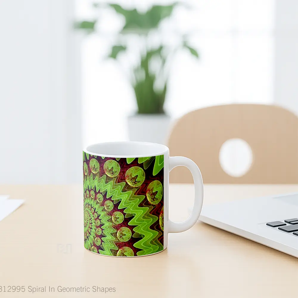 Mug Spiral In Geometric Shapes Gelas Seni Modern - All-side / Desain