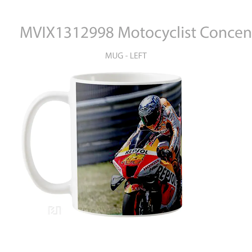 Mug Motocyclist Concentrating Gelas Keramik Unik - All-side / Desain