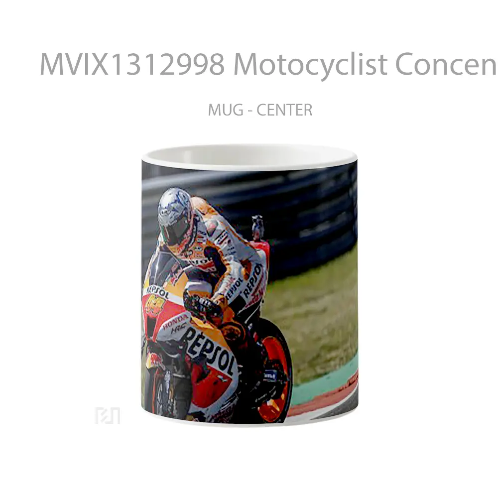 Mug Motocyclist Concentrating Gelas Keramik Unik