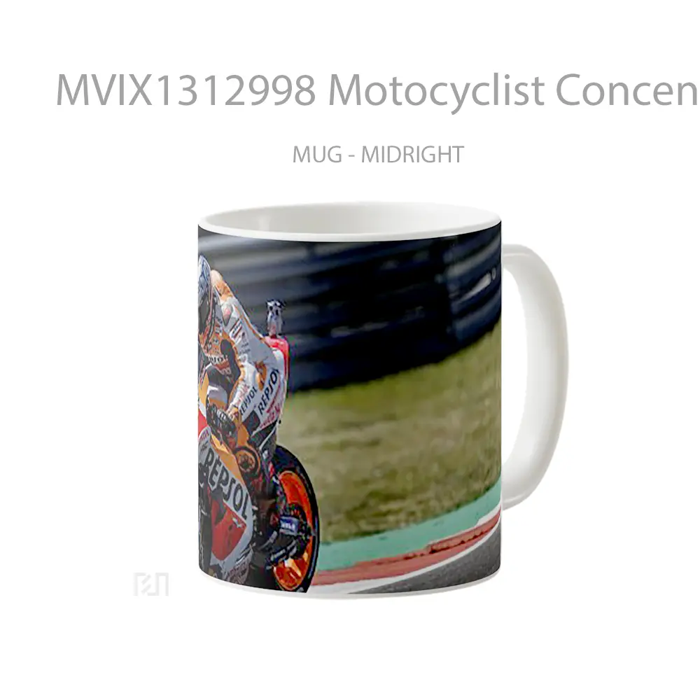 Mug Motocyclist Concentrating Gelas Keramik Unik - All-side / Desain