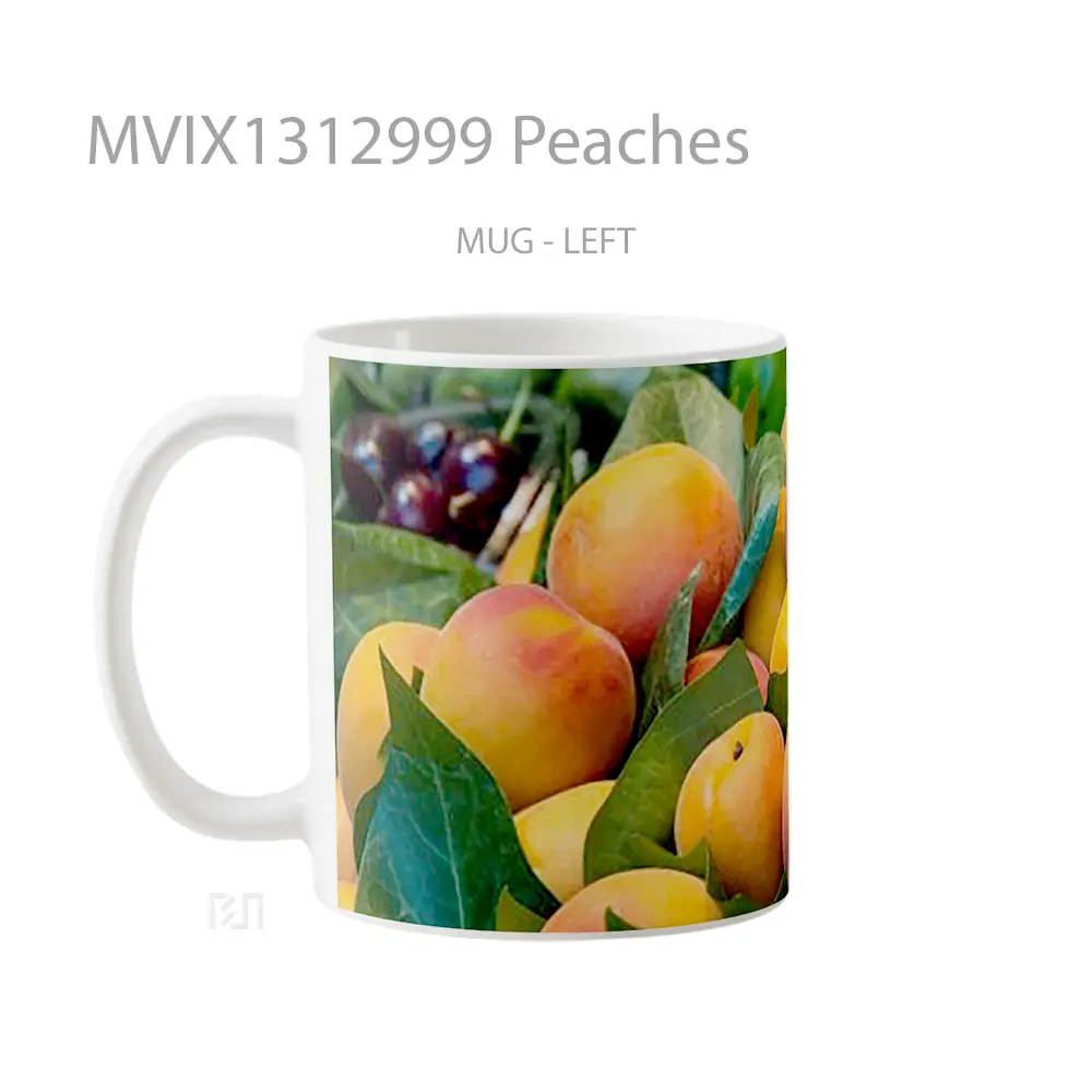 Mug Peaches Gelas Keramik Unik - All-side / Desain