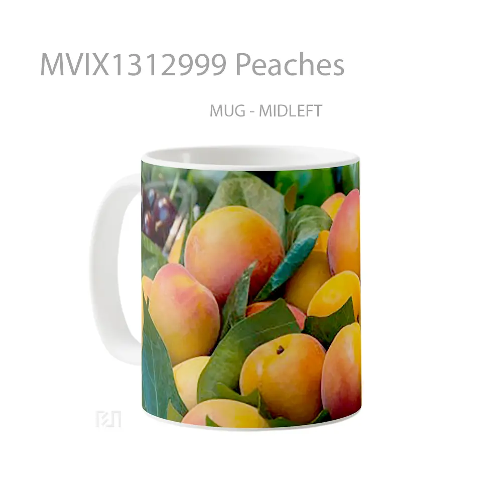 Mug Peaches Gelas Keramik Unik - All-side / Desain